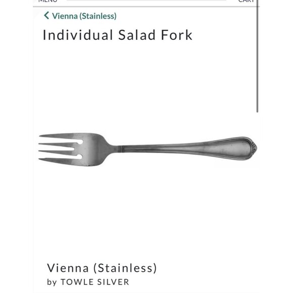 Towle Silver Vienna Stainless Steel glossy Salad Forks Set Of 4 - Picture 1 of 5